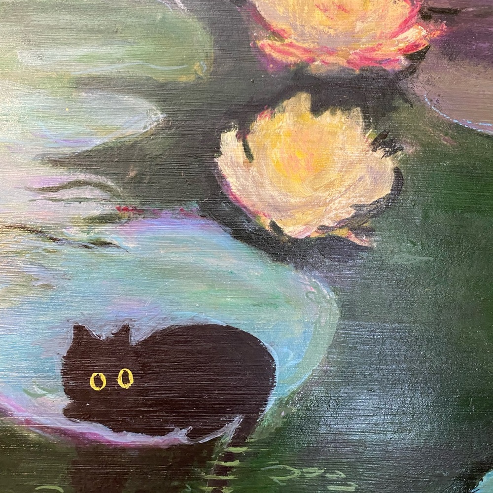 Original Water Lily flowers painting New - Picture 2 of 4